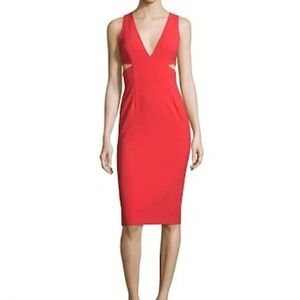 Alice + Olivia Vivid Red Midi Dress